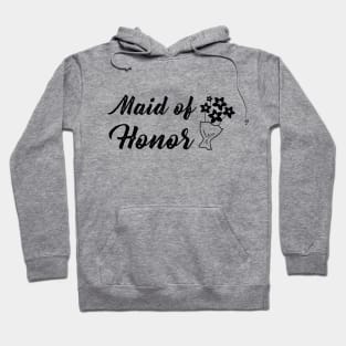 Maid of Honor with Bouquet Wedding Gift Hoodie